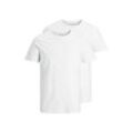 T-Shirt JACK & JONES "T-Shirt JACBASIC CREW NECK TEE 2PK 2er Pack", Herren, Gr. M, weiß, Obermaterial: 100% Baumwolle CO., Kurzarm, Shirts