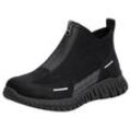 Slip-On Sneaker RIEKER, Damen, Gr. 41, schwarz, Textil, Lederimitat, sportlich, Schuhe, Schlupfboots, High Top Sneaker, Stiefelette in veganer Verarbeitung