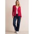 Cardigan CECIL, Damen, Gr. L (42), rot (granita rot), Web, 60% Baumwolle, 40% Viskose, unifarben, casual, normal normal, V-Ausschnitt, Langarm Bündchen, Strickjacken, mit Knopfleiste