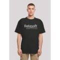 T-Shirt F4NT4STIC "DATASOFT Logo black Retro Gaming SEVENSQUARED", Herren, Gr. L, schwarz, Obermaterial: 100% Baumwolle, casual, oversize, Rundhals, Kurzarm ohne Bündchen, Shirts, Print