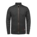 Strickjacke SOLID "Strickjacke SDTristian", Herren, Gr. L, grau (dar grau m), Grobstrick, Obermaterial: 50% Baumwolle CO. 50% Polyacryl PAN., unifarben, casual, Strickjacken