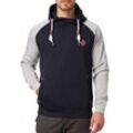 Kapuzensweatshirt INDICODE "INMarybank", Herren, Gr. XL, blau (navy), Sweatware, Obermaterial: 60% Baumwolle, 40% Polyester, unifarben mit Farbeinsatz, modisch, regular fit, Rundhals, Langarm Rippbündchen, Sweatshirts