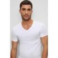 T-Shirt BOSS "TSHIRTVN 2P MODERN", Herren, Gr. S (48), weiß, Single Jersey, Obermaterial: 95% Baumwolle, 5% Elasthan, Basic, V-Ausschnitt, Kurzarm, Shirts