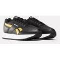 Sneaker REEBOK CLASSIC "GLIDE RIPPLE DOUBLE", Gr. 38,5, schwarz (schwarz, gelb), Leder, Synthetik, sportlich, Schuhe