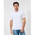 Poloshirt BRAX "Style PETE", Herren, Gr. L (52), weiß, 95% Baumwolle, 5% Elasthan, Kurzarm, Shirts