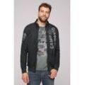 Sweatjacke CAMP DAVID, Herren, Gr. M, schwarz, Material: 50% Baumwolle, 50% Polyester, bedruckt, bestickt, casual, lässig geschnitten normal, Langarm eingesetzt Rippbündchen, Sweatjacken, mit Baumwolle