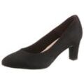 Pumps TAMARIS "DAENERYS", Damen, Gr. 40, schwarz, Textil, Veloursleder, klassisch, Schuhe, Abendschuh, Festtagsschuh, Trichterabsatz, in veganer Verarbeitung