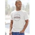 T-Shirt JOHN DEVIN "Regular Fit", Herren, Gr. M (48/50), weiß (sanftes weiß), Jersey, Obermaterial: 100% Baumwolle, bedruckt, casual, regular fit, Rundhals, Kurzarm abgesteppte Kante, Shirts, Kurzarm, Freizeitshirt mit Rundhals, Frontprint, reine Baumwolle