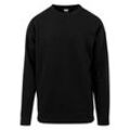 Rundhalspullover URBAN CLASSICS "Urban Classics Herren Sweat Crewneck", Herren, Gr. L, schwarz, 63% Baumwolle, 37% Polyester, unifarben, casual, oversize, Rundhals, Langarm, Pullover