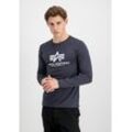 Longsleeve ALPHA INDUSTRIES "Alpha Industries Men - Longsleeves Basic T - Longsleeve", Herren, Gr. M, blau (navy), Obermaterial: 100% Baumwolle, Langarm, Shirts