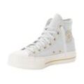 Sneaker CONVERSE "CHUCK TAYLOR ALL STAR LIFT PLATFORM TAILORED LINES", Gr. 36, grau (barely grau, egret, gold), Textil, sportlich, Schuhe