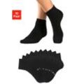 Kurzsocken H.I.S, Damen, Gr. 35-38, schwarz (10x schwarz), Baumwollmischung, unifarben, elastisch, Socken, mit eingestrickten Symbolen