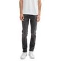 Slim-fit-Jeans TOM TAILOR "JOSH", Herren, Gr. 40, Länge 32, grau (used schwarz stone grau denim), Denim/Jeans, Obermaterial: 74% Baumwolle, 24% Polyester, 2% Elasthan, unifarben, casual, slim fit normal, Jeans