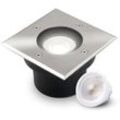 LED Bodeneinbaustrahler flach eckig Edelstahl 230V IP67 - Leuchtmittel: 5W 4000K...