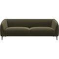 3-Sitzer FLEXLUX "Belle Designsofa, Couch, bequem durch Kaltschaum im Sitz", grün (moss grün), B:218cm H:74cm T:89cm, 100% Polyester, Sofas, Skandinavisches Design, In hochwertiger Verarbeitung