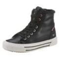 Winterboots MUSTANG SHOES, Damen, Gr. 37, schwarz, Lederimitat, sportlich, Schuhe, High Top Sneaker, Schnürboots mit Plateausohle