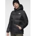 Daunenjacke THE NORTH FACE "W DIABLO DOWN 2.0 HOODIE", Damen, Gr. L, schwarz (tnf schwarz heather, tnf blk), Steppware, Obermaterial: 100% Polyester. Wattierung: 90% Daunen, 10% sonstige Federn, sportlich, hoch geschlossener Ausschnitt, Langarm, Jacken, Winterjacke mit Logostickerei