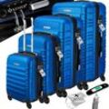 KESSER® 4tlg. Hartschalenkofferset Hartschalenkoffer Reisekoffer Set Reisekofferset Trolley Koffer Inkl. Kofferwaage + Gepäckanhänger Rollkoffer Schloss 4 Rollen ABS-Hartschale Teleskopgriff S-M-L-XL