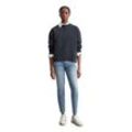 Sweatshirt MARC O'POLO DENIM "aus Organic Cotton", Damen, Gr. M, blau, Obermaterial: 100% Baumwolle, unifarben, sportlich, oversize, Rundhals, Langarm normaler Saum, Sweatshirts