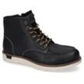 Schnürboots DOCKERS BY GERLI, Herren, Gr. 40, schwarz, Leder, Basic, Schuhe, Boots, Freizeitschuh mit gepolsterter Innensohle