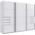 Schwebetürenschrank WIMEX "Saigon, mit kompletter Innenausstattung, Made in Germany", weiß, B:270cm H:208cm T:64cm, Spanplatte, Schränke, Kleiderschrank 3-türig, 270cm breit, mit 6 praktischen Außenschubladen