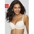 Schalen-BH LASCANA "Luciana", Damen, Gr. 100, Cup E, beige (creme), Spitze, Obermaterial: 89% Polyamid, 11% Elasthan, feminin, BHs, aus zarter Spitze, Dessous