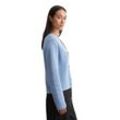 Cardigan MARC O'POLO "aus Heavy-Weight-Organic-Cotton", Damen, Gr. L, blau, Obermaterial: 100% Baumwolle, unifarben, casual, relaxed fit, V-Ausschnitt, Langarm, Strickjacken