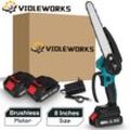 Violeworks - Kettensäge Pruner Elektrische Mini-Kettensägen 8'' 18V 10000RPM Akku-Bürstenlose Gartenschere Kettensäge Akku-Kettensäge Holzsäge Garten