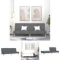 Schlafsofa 2-Sitzer Hellgrau Stoff - Sofas - Grau - The Living Store