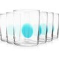 Krog Trinkglas-Set (6er-Set), transparent / blau - Konsimo