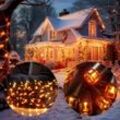 Monzana® Lichterkette 48/ 100/ 160 led Außen Timer 8 Leuchtmodi IP44 Dimmbar Wetterfest Batterie Innen Weihnachten Weihnachtslichterkette Beleuchtung