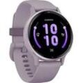 GARMIN VIVOACTIVE® 5 MUSIC Smartwatch faserverstärktes Polymer Silikon, 20mm, Orchidee/Orchidee Metallic