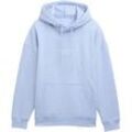 TOM TAILOR DENIM Herren Relaxed Hoodie Sweatshirt mit Logo Print, blau, Uni, Gr. XXL