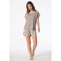 SCHIESSER Schlafanzug kurz Interlock clay - Modern Nightwear 38 female