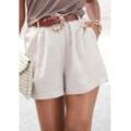 LASCANA Webshorts beige Gr. 34 für Damen. Figurumspielend