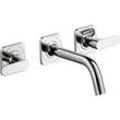 hansgrohe Axor Citterio M Fertigmontageset 34313000 Unterputz-3-Loch-Waschtischarmatur, Ausladung 166mm, Rosette, chrom