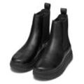 Chelseaboots GEOX "D GRAISY B", Damen, Gr. 35, schwarz, Leder, Textil, unifarben, casual, Schuhe, Schlupfstiefel, Freizeitschuh, Winterboots mit durchgehender Sohle