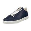 Sneaker ECCO "STREET LITE M", Herren, Gr. 45, blau (marine, weiß), Leder, sportlich, Schuhe, im Retro-Look, Freizeitschuh, Halbschuh, Schnürschuh