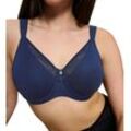 Minimizer-BH TRIUMPH "True Shape Sensation W01", Damen, Gr. 70, Cup D, blau (deep water), Jersey, Tüll, Obermaterial: 65% Polyamid, 26% Elasthan (LYCRA), 9% Polyester, klassisch, BHs, verkleinert die Brust optisch um eine Cup-Größe