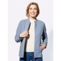 Shirtjacke CASUAL LOOKS "Shirtjacke", Damen, Gr. 38, blau (bleu, meliert), 83% Polyester, 15% Baumwolle, 2% Elasthan, meliert, Langarm, Shirts