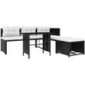 4-tlg. Garten-Lounge-Set Poly Rattan Schwarz Vidaxl