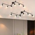 Gbly - led Deckenstrahler 6 Flammig Wohnzimmer 2er- Schwarz Deckenleuchte Modern Deckenlampe GU10 Deckenspot Schwenkbar 330°Drehbar Küchelampe Spot