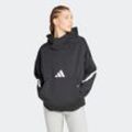 Kapuzensweatshirt ADIDAS SPORTSWEAR "W Z.N.E. OH HD", Damen, Gr. L, schwarz-weiß (schwarz, weiß), Obermaterial: 57% Polyester, 43% Baumwolle, sportlich, Sweatshirts