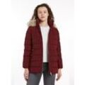 Steppjacke TOMMY HILFIGER, Damen, Gr. L (40), rot (deep rouge), Obermaterial: 100% Polyester. Futter: 100% Polyester. Wattierung: 70% Daunen, 30% Federn, modisch, regular fit, Langarm, Jacken, mit Logopatch