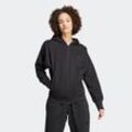 Kapuzensweatshirt ADIDAS SPORTSWEAR "W ALL SZN FZ HD", Damen, Gr. M, schwarz, Obermaterial: 70% Baumwolle, 30% Polyester, sportlich, Sweatshirts