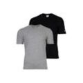 T-Shirt CHAMPION "T-Shirt 2er Pack", Herren, Gr. L, schwarz (schwarz, grau), Obermaterial: 100% Baumwolle CO., Kurzarm, Shirts