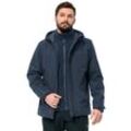 3-in-1-Funktionsjacke JACK WOLFSKIN "TAUBENBERG 3IN1 JKT M", Herren, Gr. M, blau (night blau), Obermaterial: 100% Polyester, sportlich, hoch geschlossener Ausschnitt, Langarm mit verstellbarem Klettverschluss, Jacken, Wasserabweisenden Reißverschlüssen, Wasserdicht, Atmungsaktiv