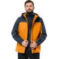3-in-1-Funktionsjacke JACK WOLFSKIN "TAUBENBERG 3IN1 JKT M", Herren, Gr. S, braun (safflower), Obermaterial: 100% Polyester, sportlich, hoch geschlossener Ausschnitt, Langarm mit verstellbarem Klettverschluss, Jacken, Wasserabweisenden Reißverschlüssen, Wasserdicht, Atmungsaktiv