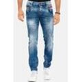 Slim-fit-Jeans CIPO & BAXX "Jeans", Herren, Gr. 29, Länge 32, blau, 98% Baumwolle;2% Elasthan, unifarben, casual, slim fit lang, Jeans, in verwaschenem Design, CD-394