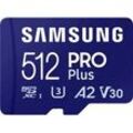 SAMSUNG PRO Plus (2023) mit SD-Adapter, Micro-SDXC Speicherkarte, 512 GB, 180 MB/s